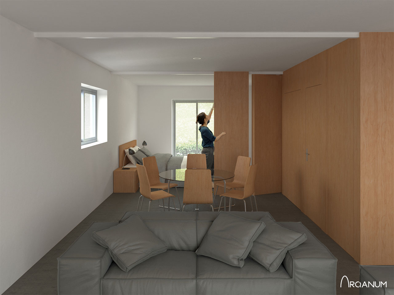 Social housing in Beizama, bedroom